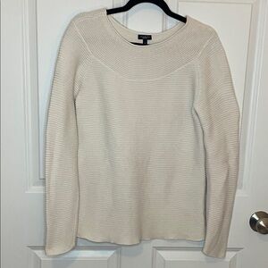 Talbots Women's Large Cream Ribbed Sweater